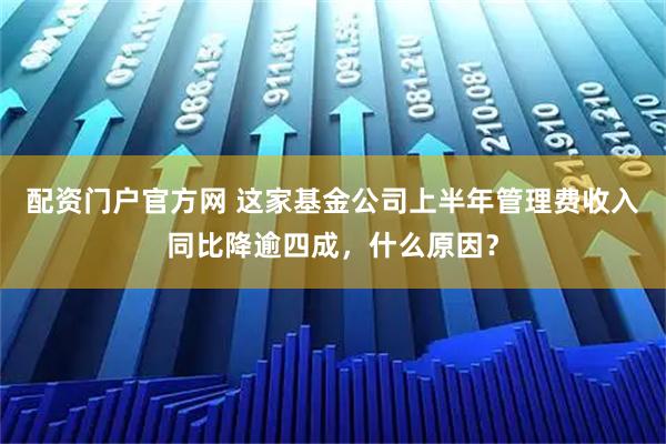 配资门户官方网 这家基金公司上半年管理费收入同比降逾四成，什么原因？