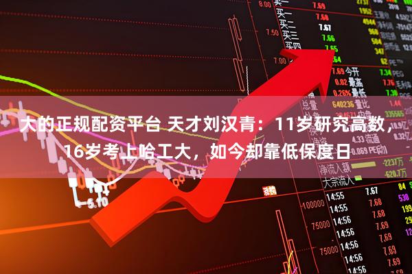 大的正规配资平台 天才刘汉青：11岁研究高数，16岁考上哈工大，如今却靠低保度日